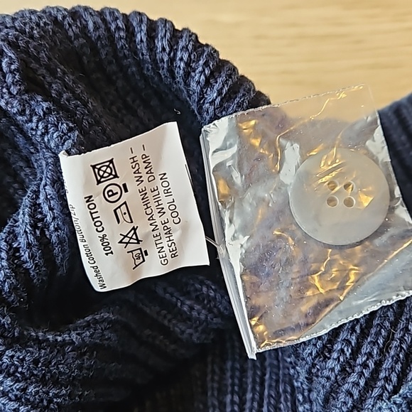 Magee 1866 Navy Blue Wahed Cotton Quarter Button Zip Pullover Sweater XXL NWOT - Picture 9 of 9